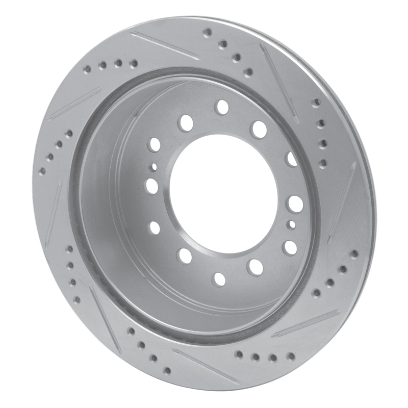 Lexus GX470 Brake Rotor (1) - Rear Left - R1 Concepts - Drilled & Slotted - Silver - `01-`09